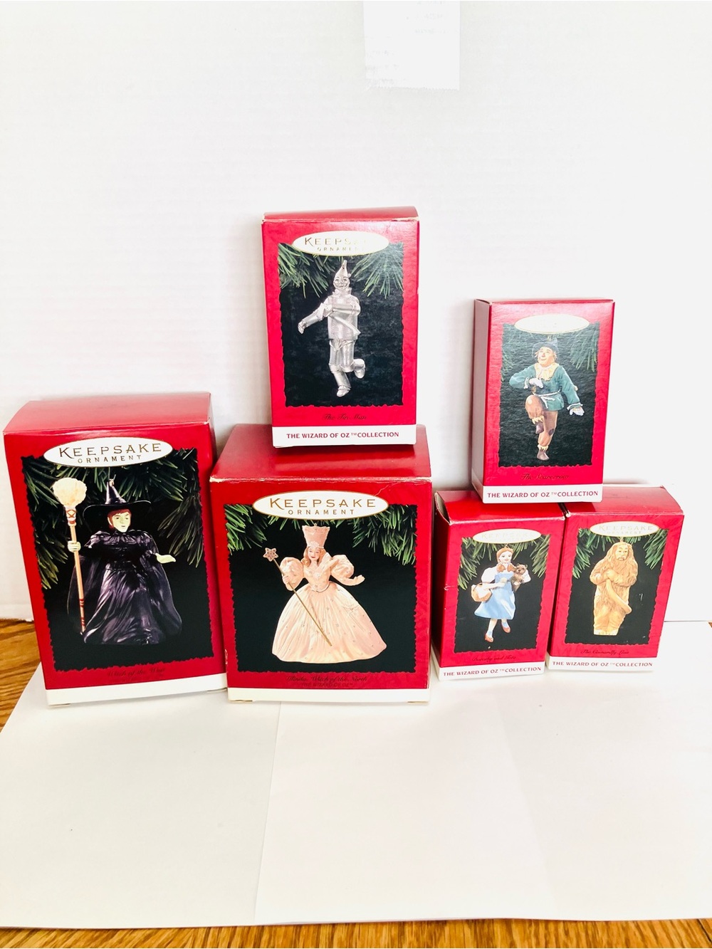 Hallmark Wizard Of Oz Ornaments Lot(6) 1994-96 Good Used Condition Has Boxes
